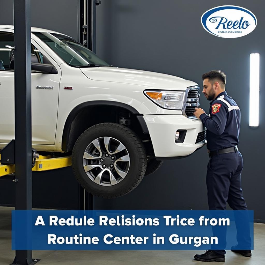 Car undergoing routine maintenance at a car service center in Gurgaon