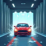 Animated car wash banner on a website