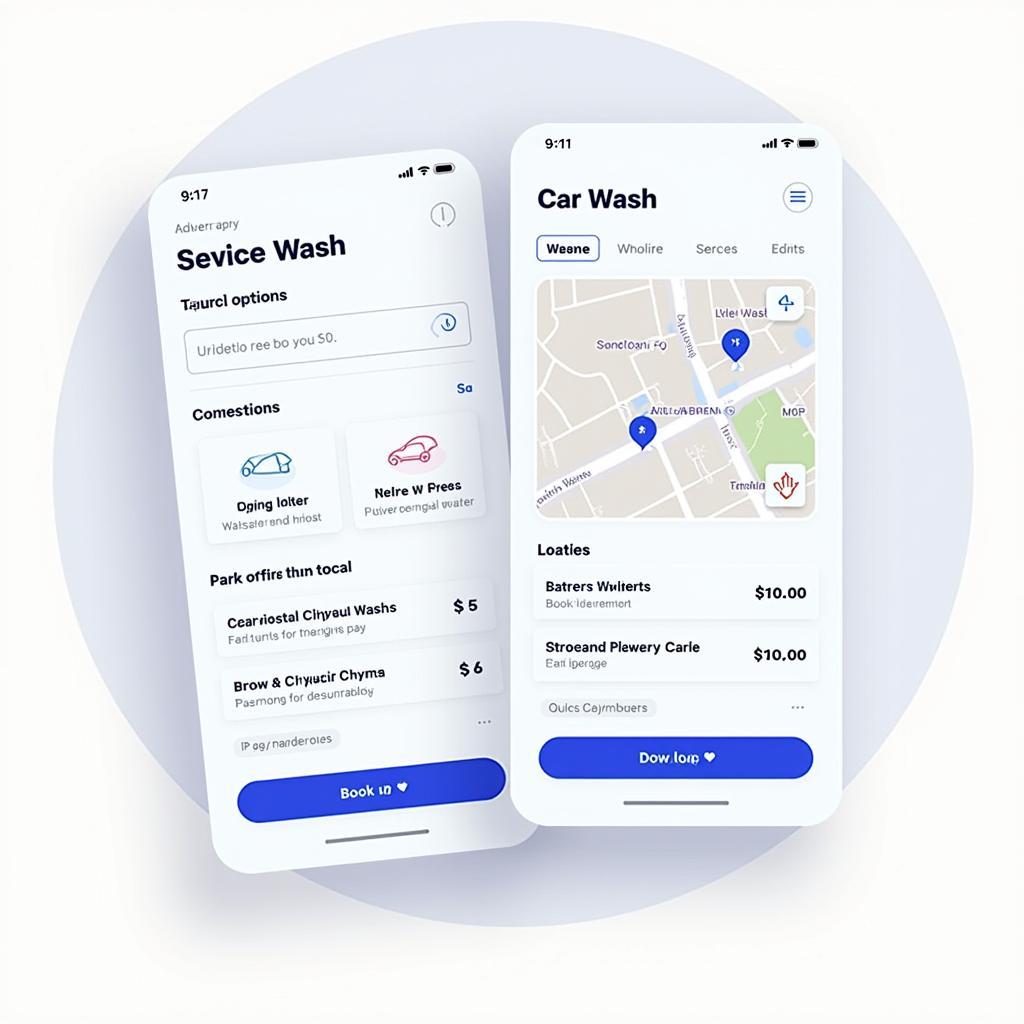 Car Wash App User Interface Design