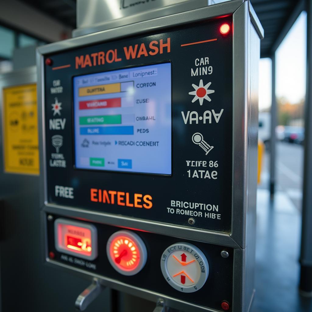 Control panel of a coin operated car wash