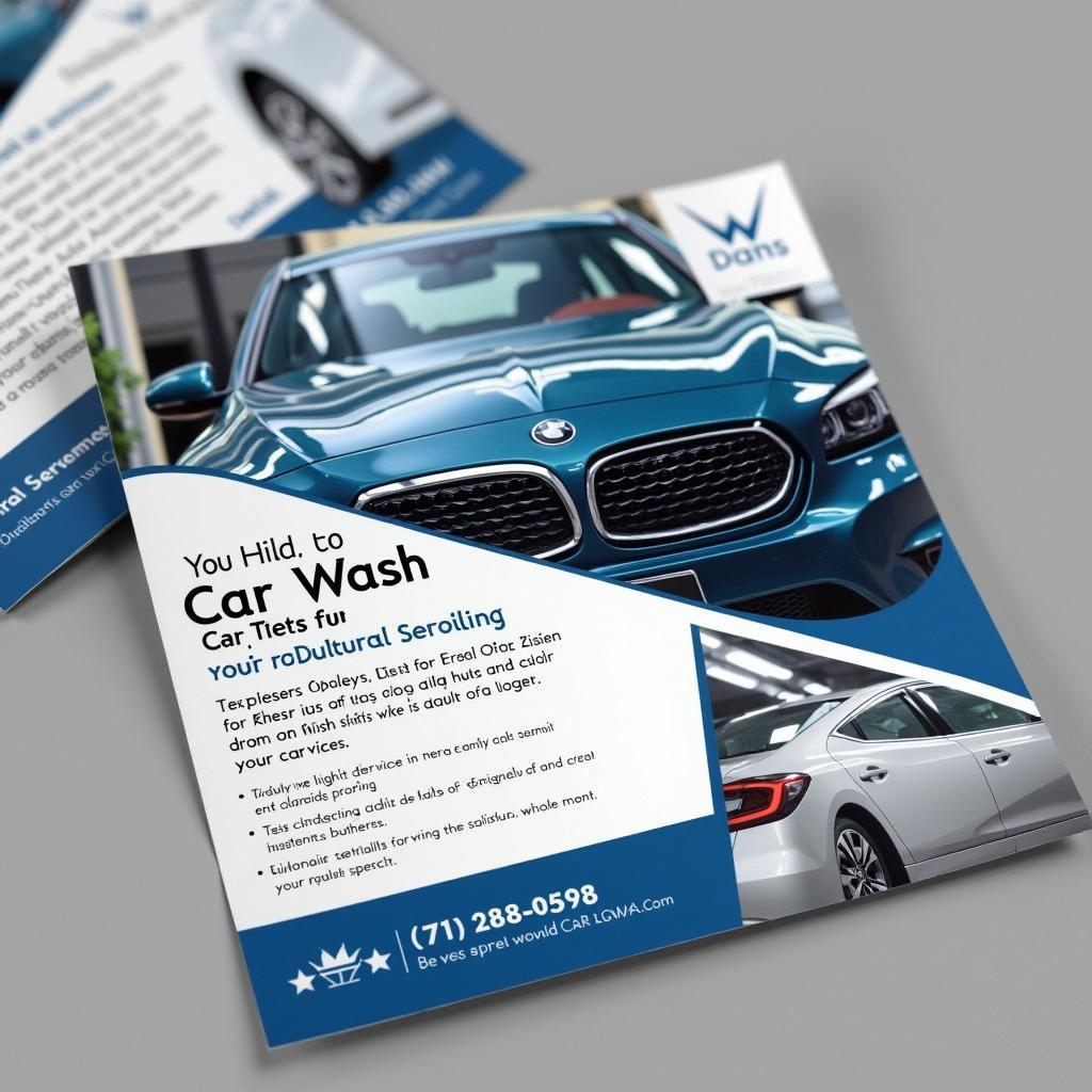 Modern car wash and detailing pamphlet design