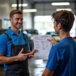 Car Wash Employee Providing Detailed Information