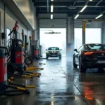 Car wash equipment at a service station