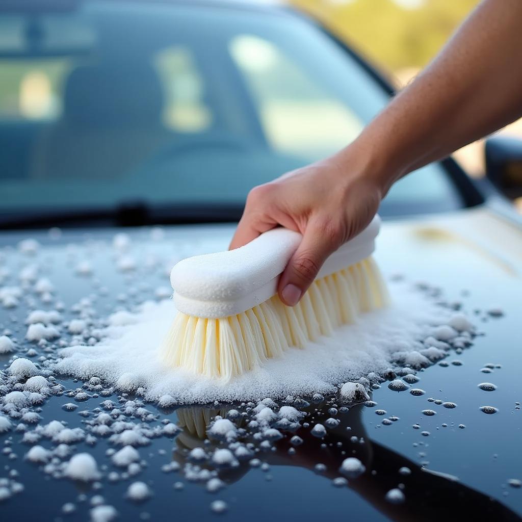 Applying Soap with Foam Brush