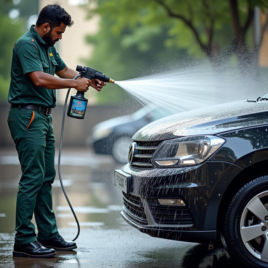 Car wash home service in Jamshedpur using water-saving techniques and eco-friendly products.