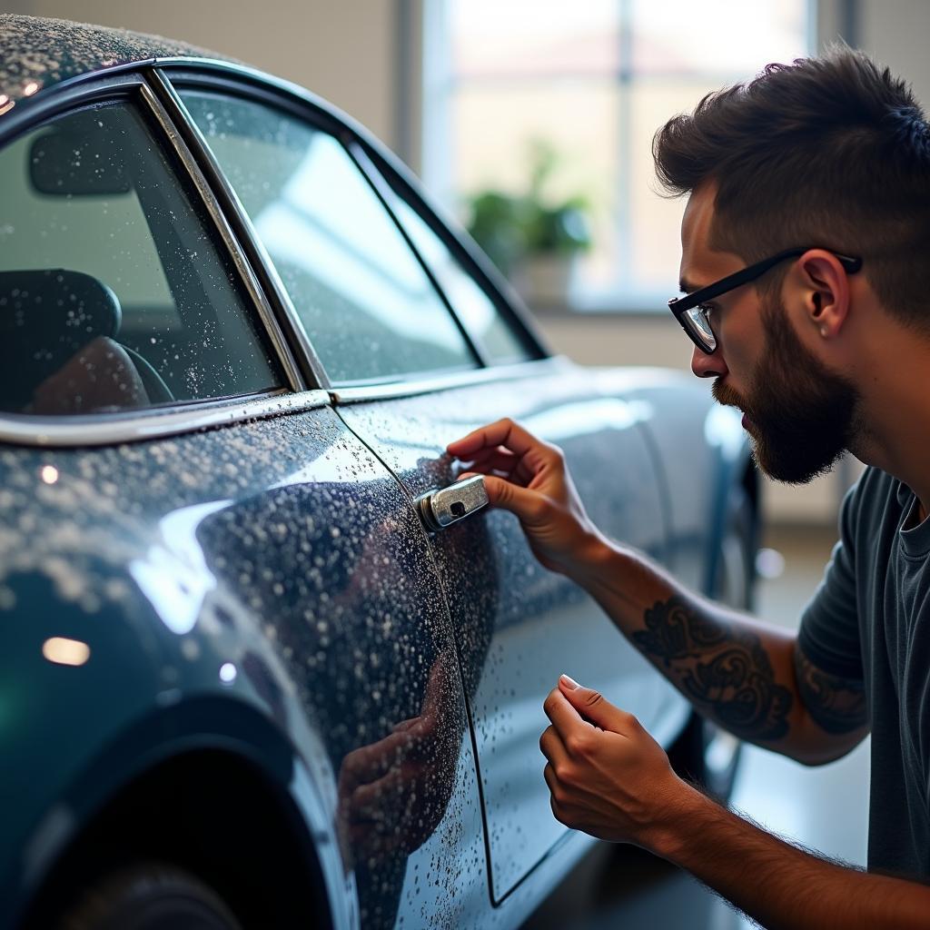 Inspecting Car After Wash