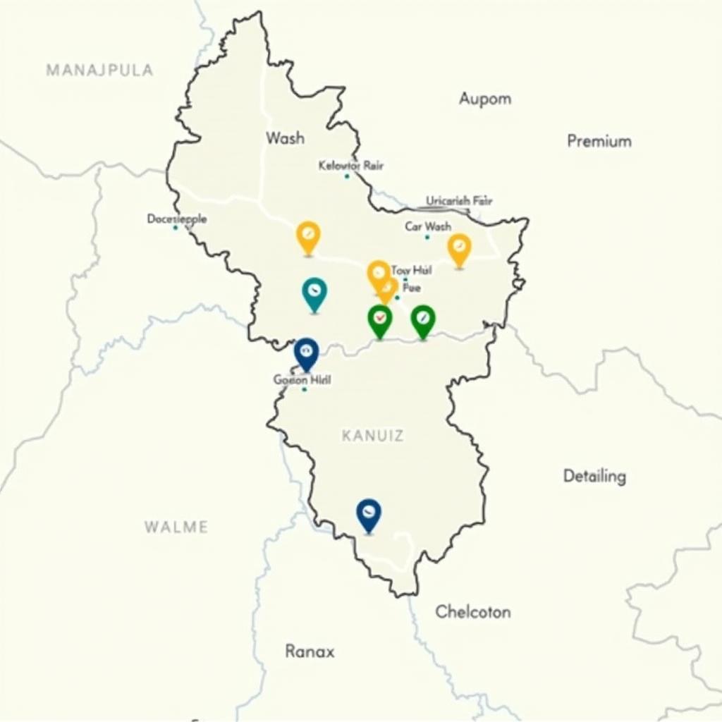 Map of car wash locations in Manipur