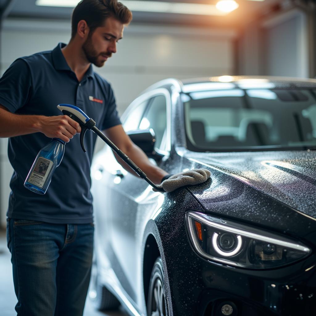 Car Wash Man Service in Action