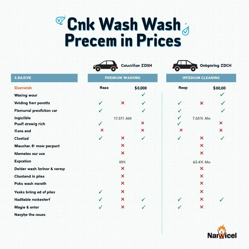 Car wash pricing comparison chart in Manipur