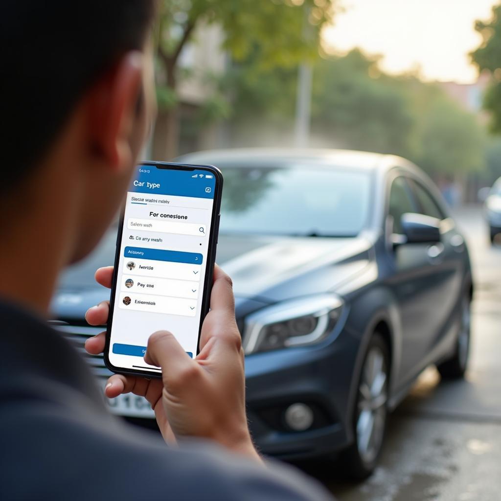 Car wash service at home using a mobile app in Jaipur