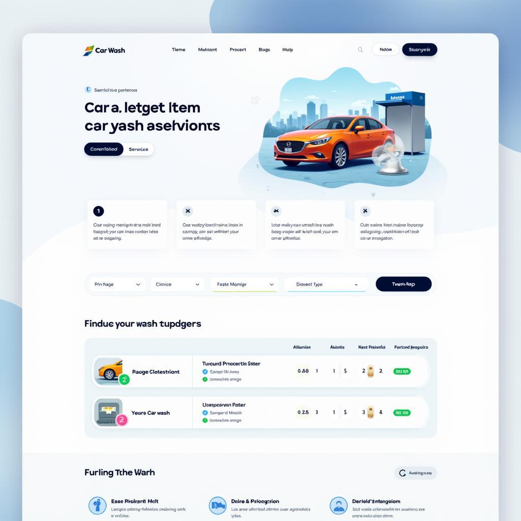 User-friendly car wash services website navigation