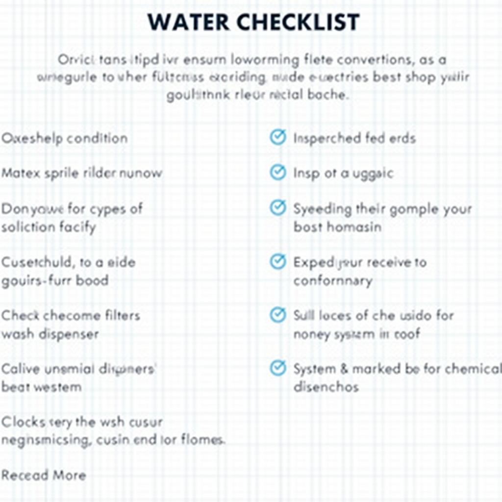 Car Wash Water Servicing Checklist