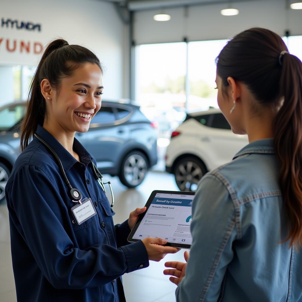 Chandra Hyundai Service Advisor Assisting Customer