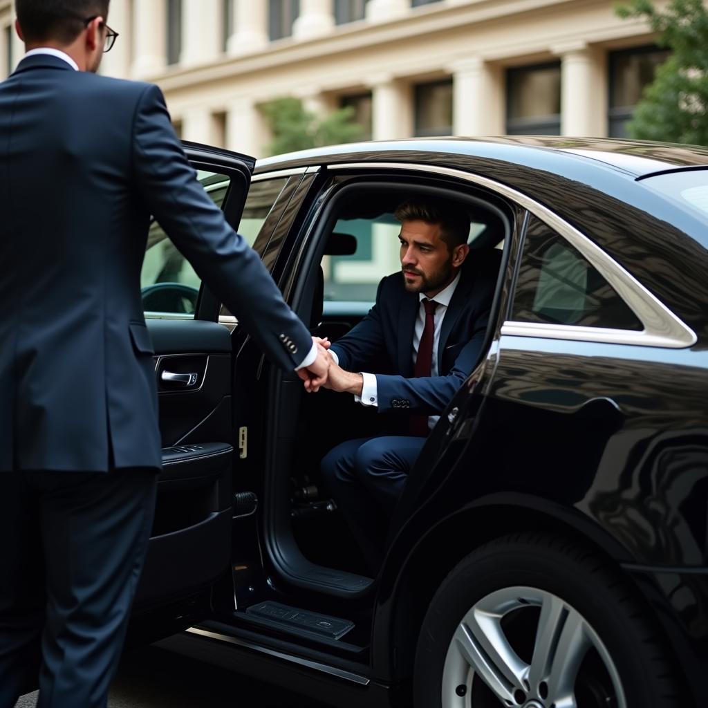 Chauffeur Opening Car Door