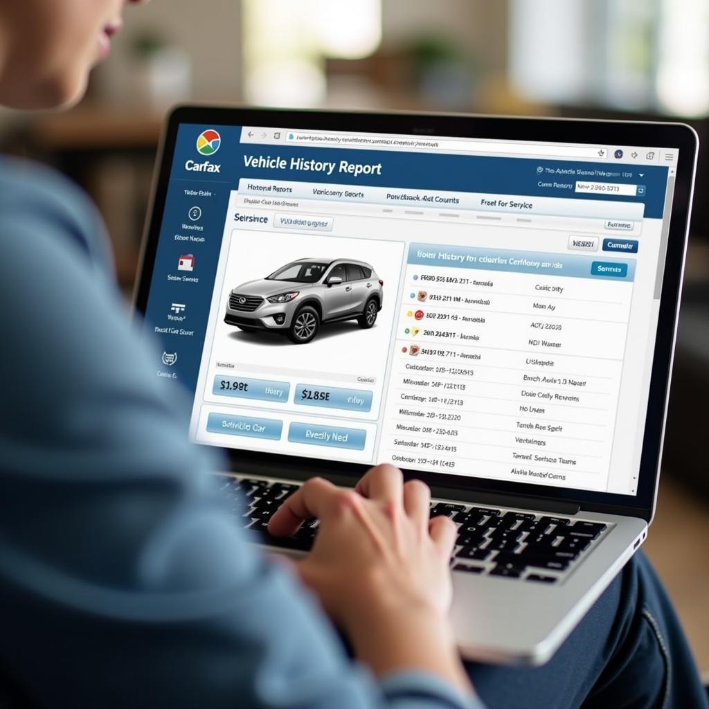 Checking car service records online via a third-party website