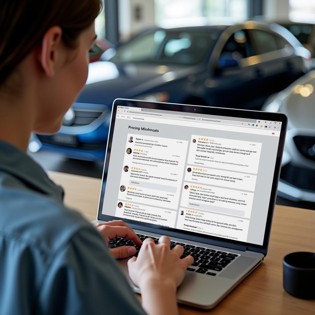 Checking customer reviews online for car service centres