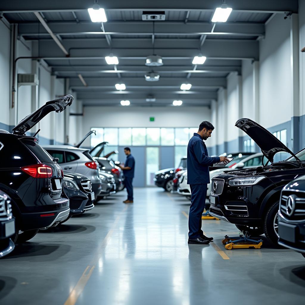 Modern car service center in Chennai OMR