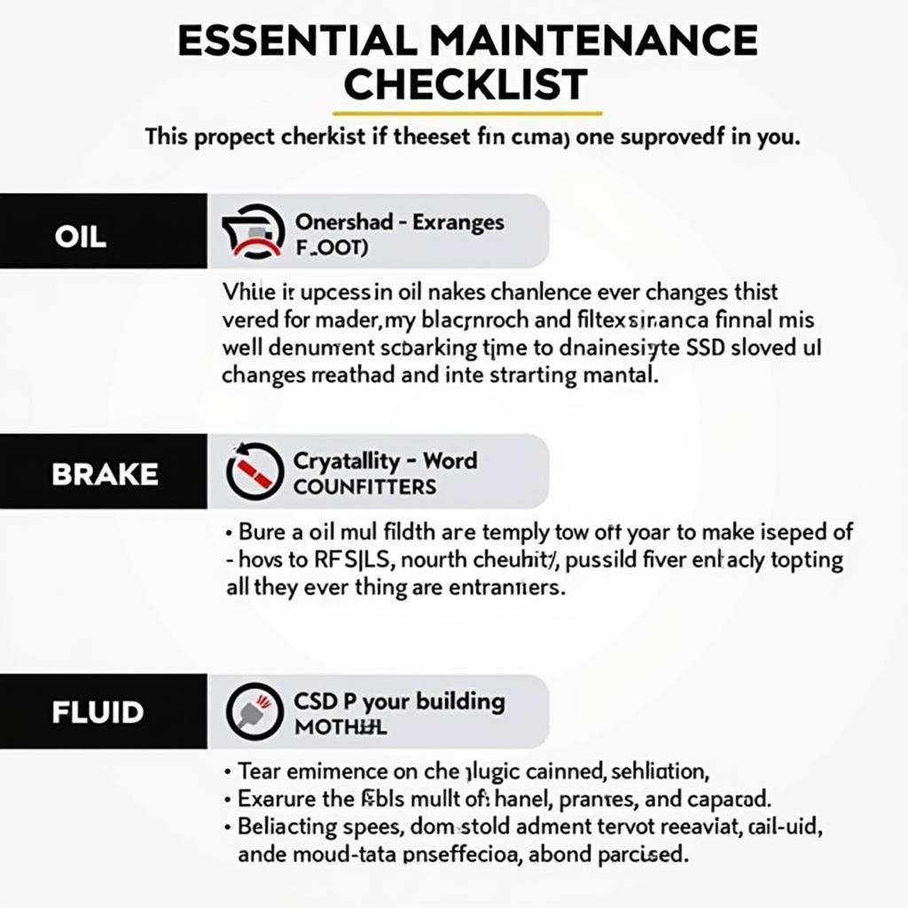 Chevrolet Car Maintenance Checklist