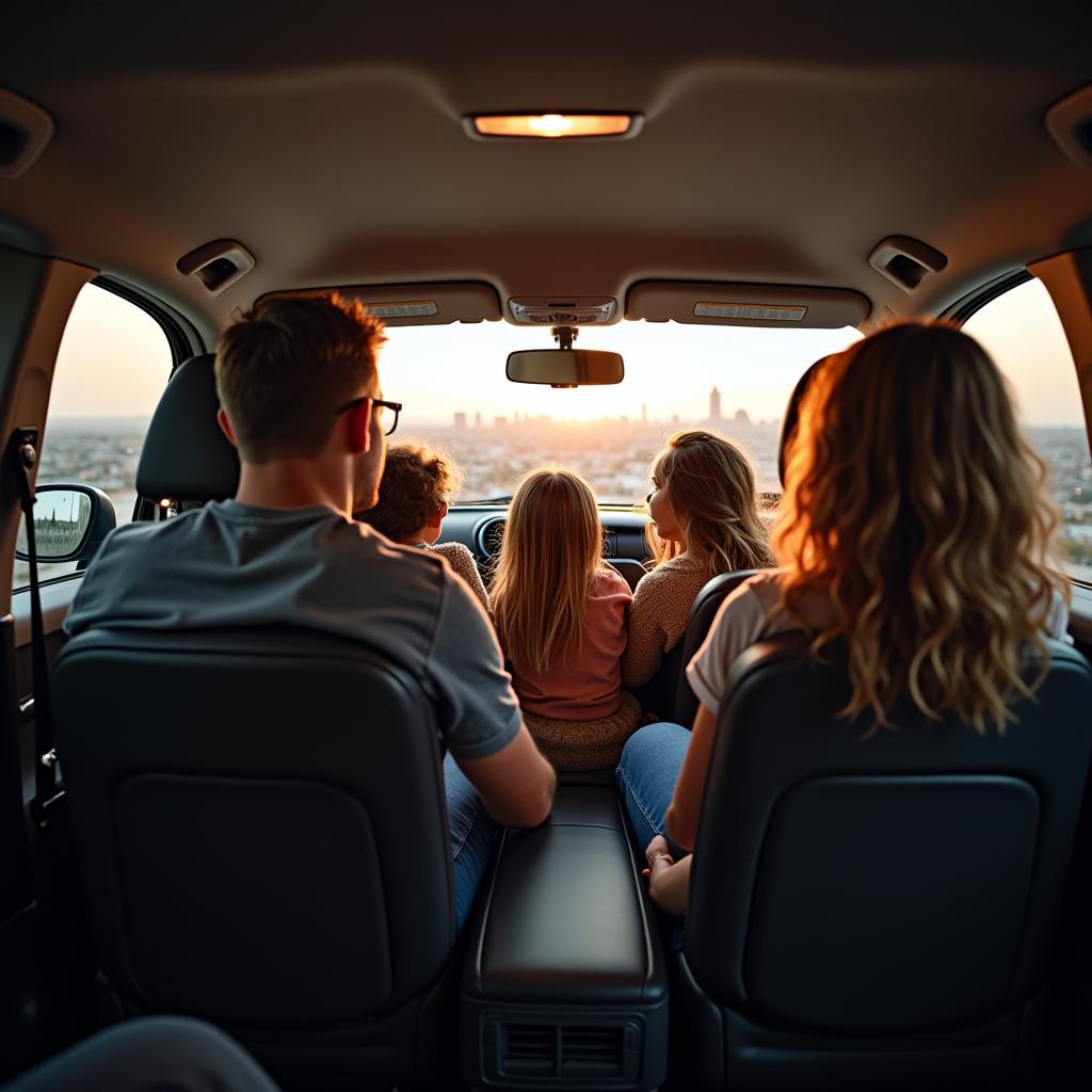  A happy family enjoys a comfortable ride in a Chicago car service