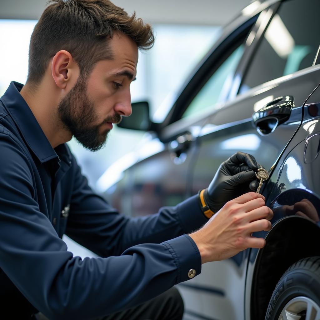 Choosing a Reputable Car Key Replacement Service: Technician Working