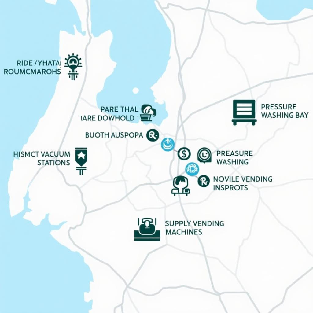 Map of self service car wash locations in Christchurch