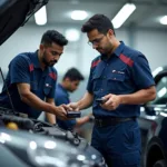 Coimbatore Car Service Technicians at Work