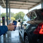 Self service car wash with credit card payment