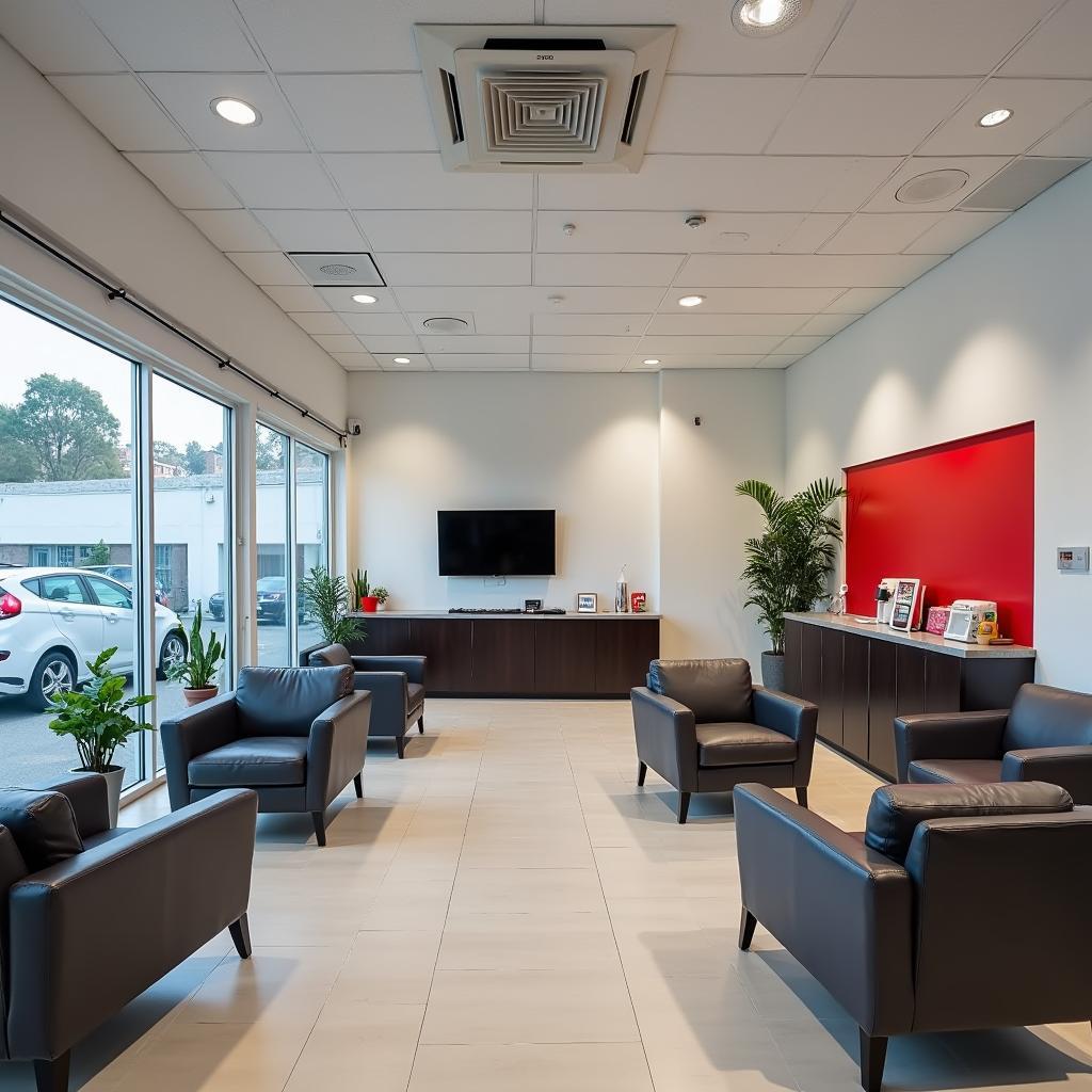 Comfortable customer service lounge at a Honda service centre in Panvel