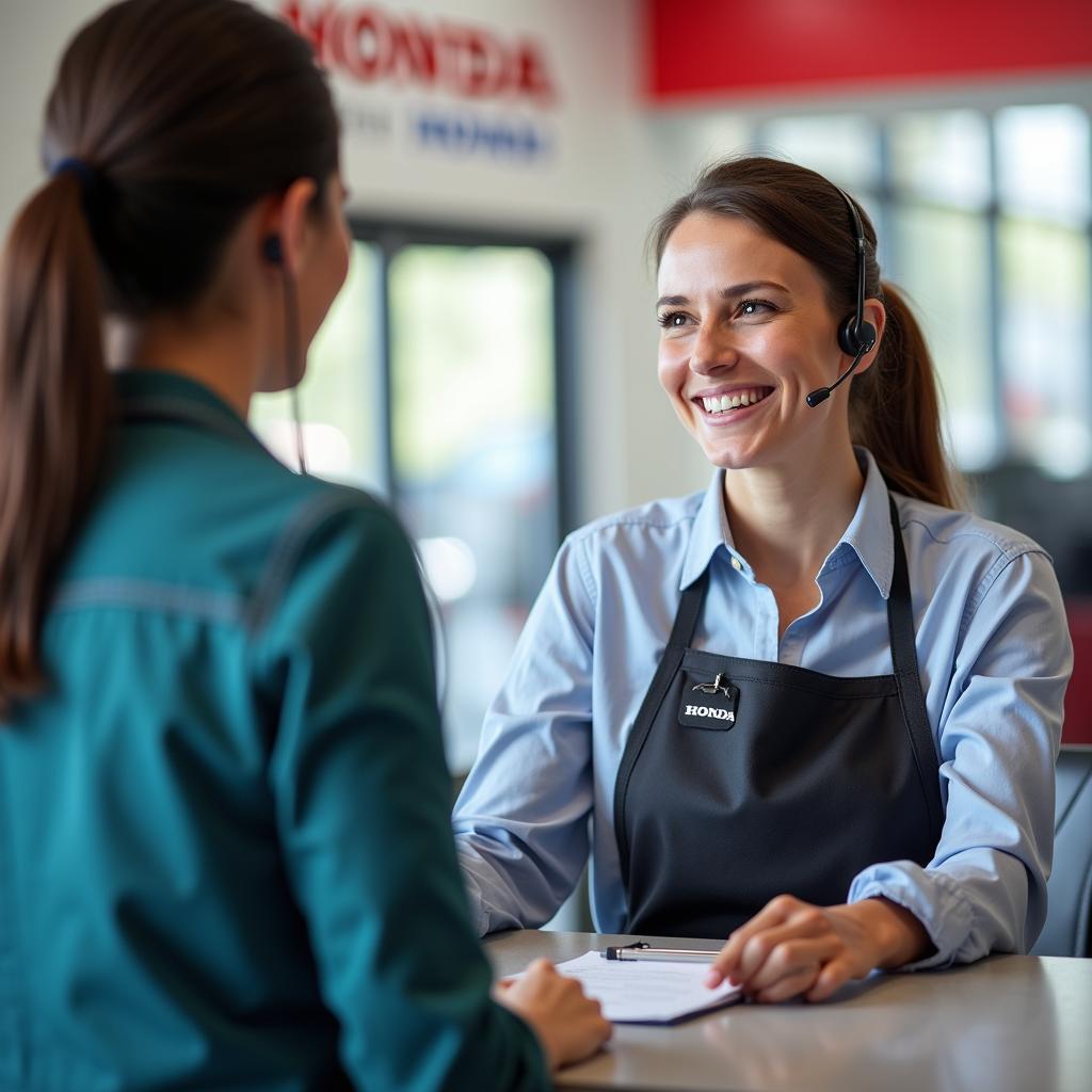 Customer Service at Honda Service Center