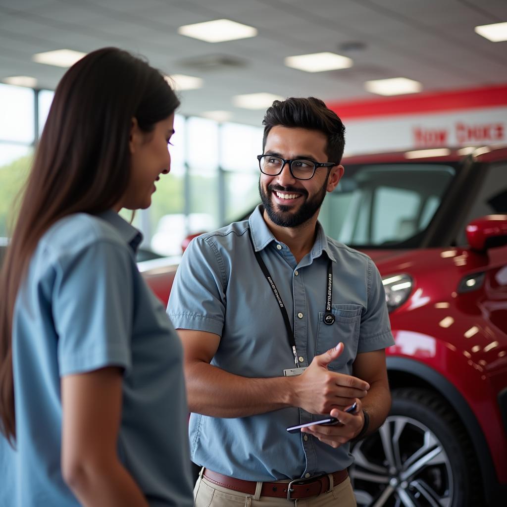 Friendly Customer Service Representative at a Honda Service Center Near Medavakkam