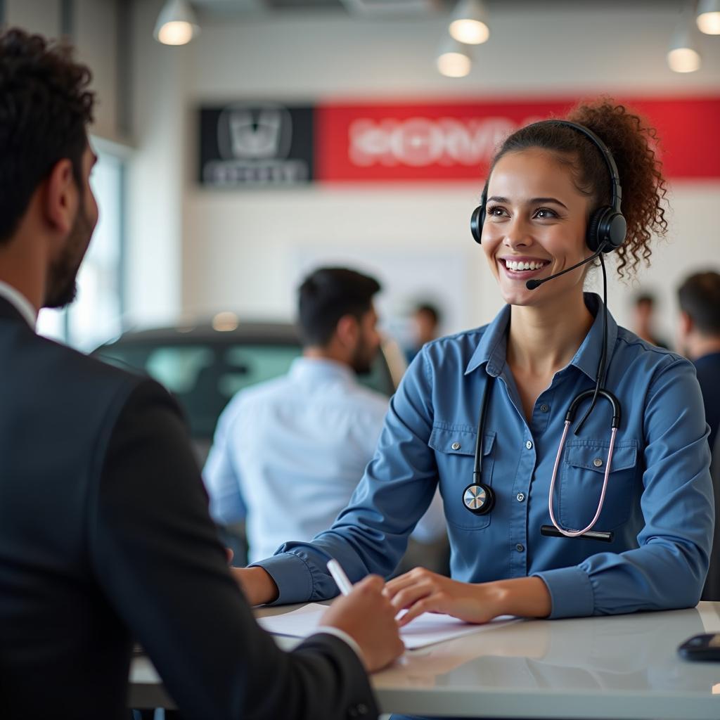 Customer service at Honda City service center in Vizag