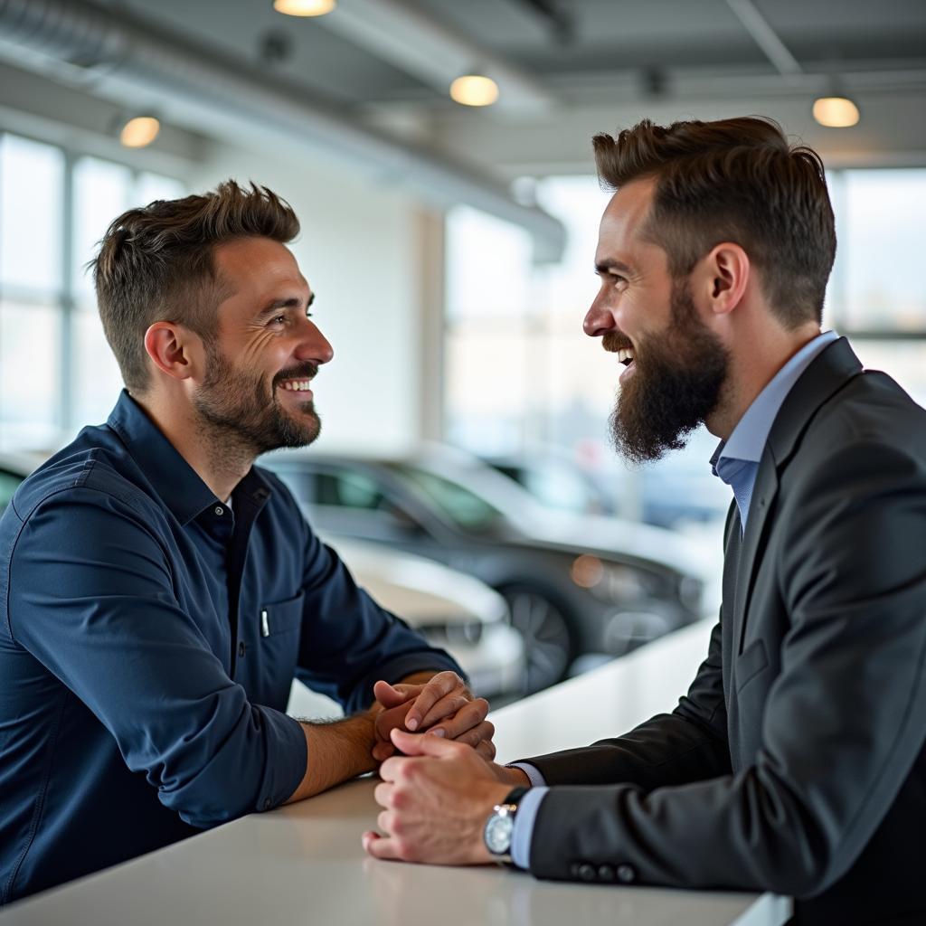 Customer Talking to Service Advisor