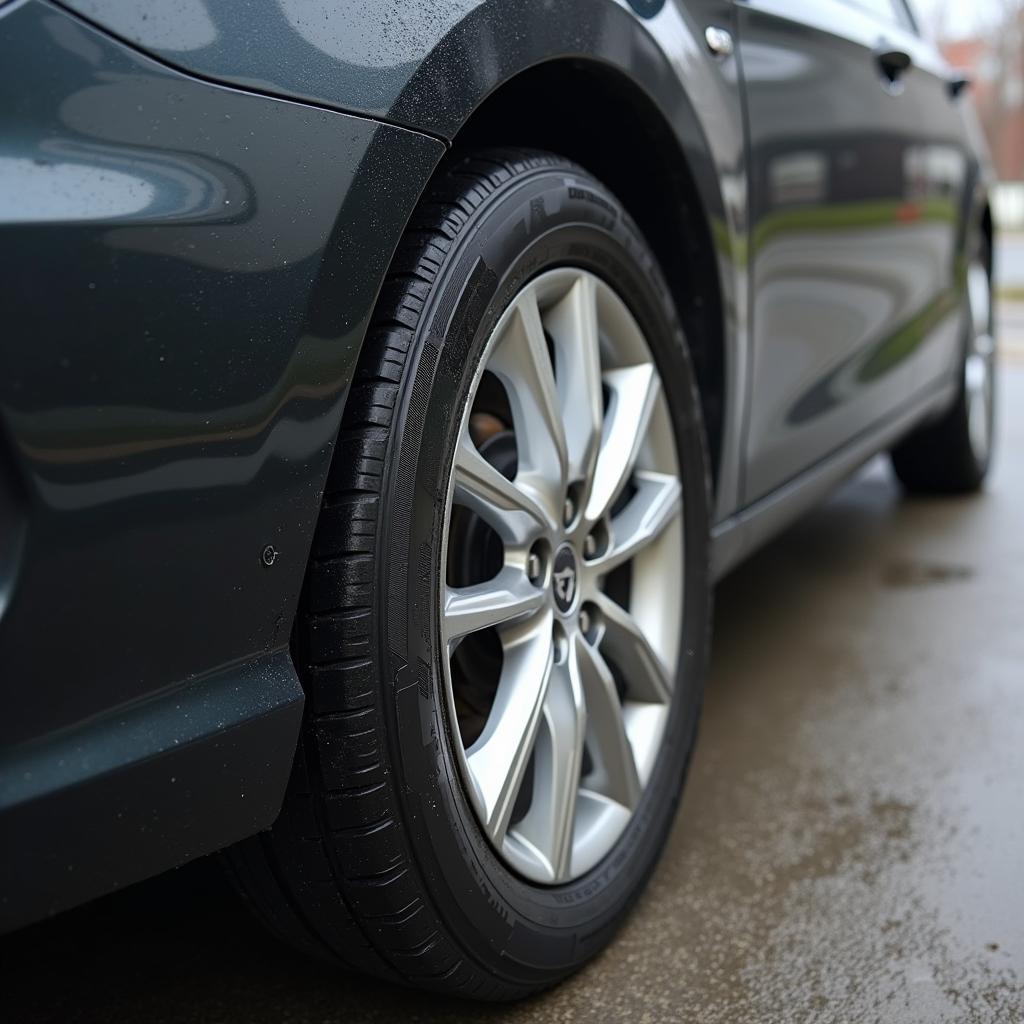 Damaged Car Wheel