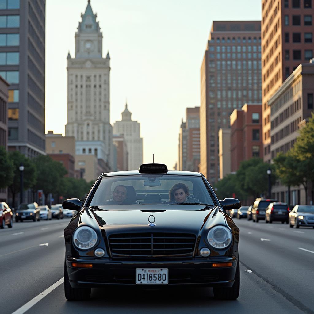 Detroit city tour with a black car