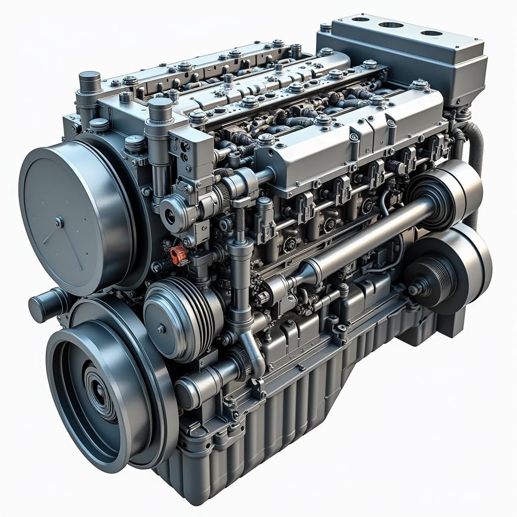 Diesel Engine Components Inside View