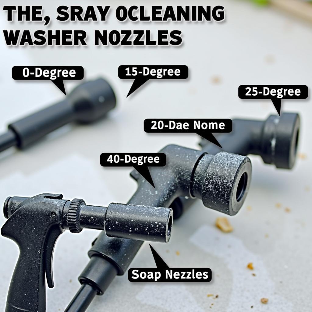 Various Pressure Washer Nozzles for Specific Cleaning Applications