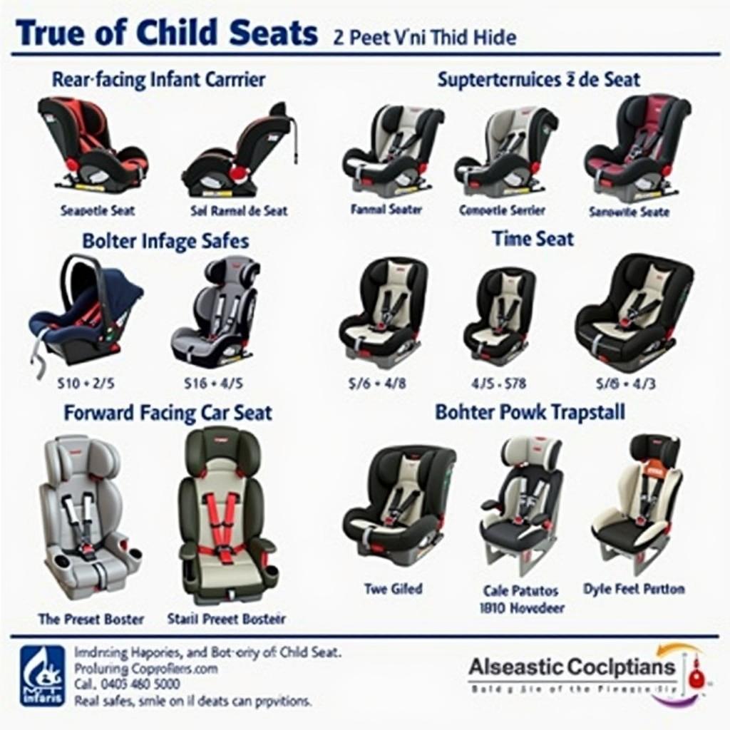 A variety of child seats available for car services