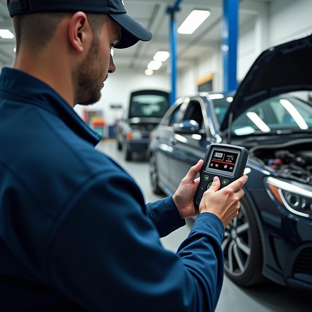 Digital Car Service Diagnostic Tools in a Modern Workshop