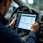 Digital Car Service Record on a Tablet