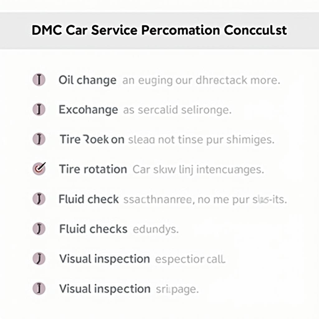 DMC Car Service Checklist