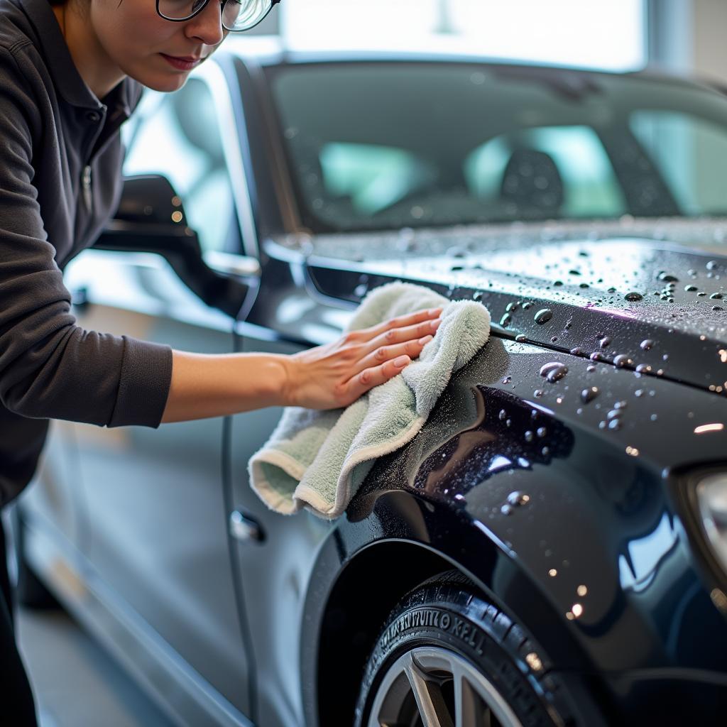 Drying a Car After a Wash in Cork