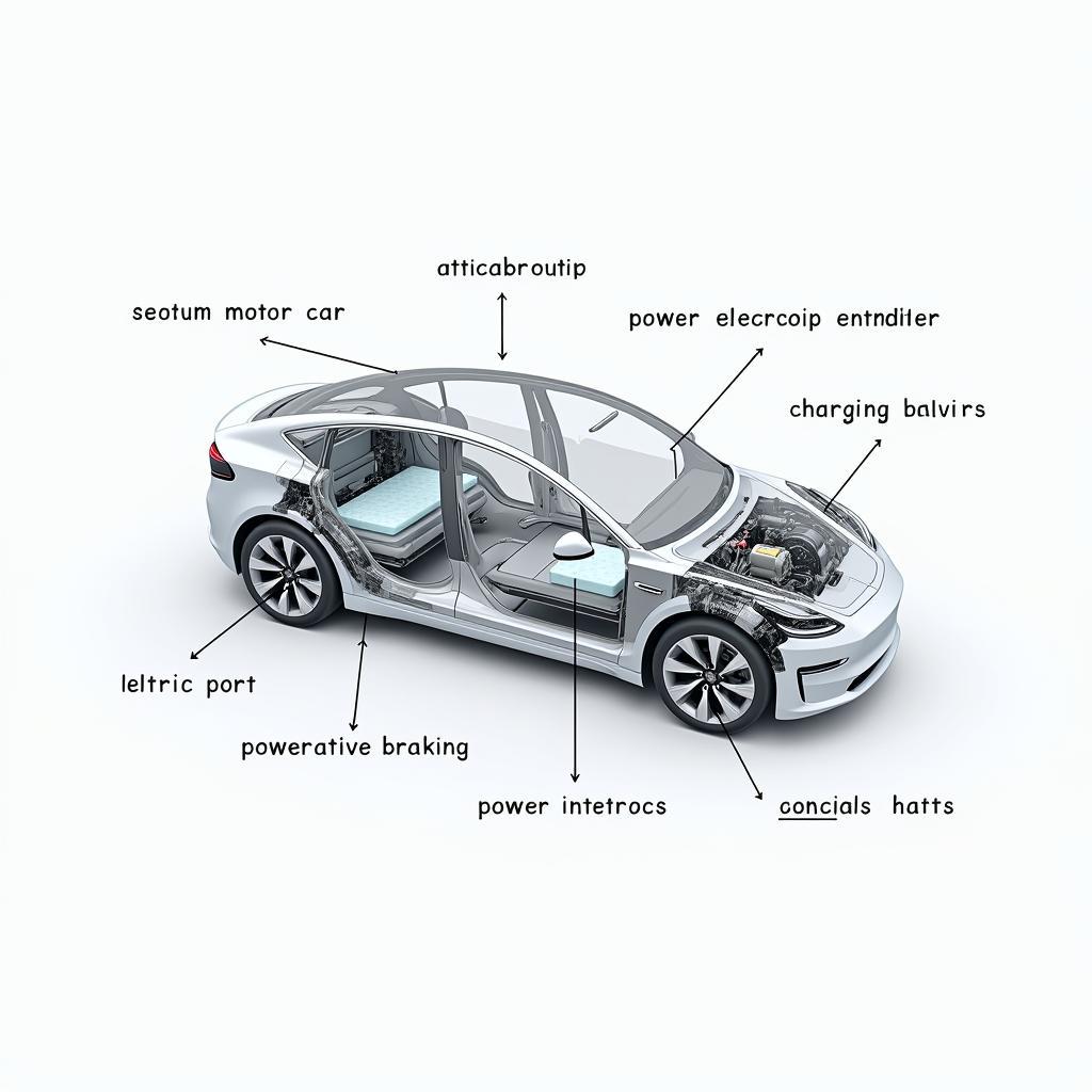 Electric car components diagram