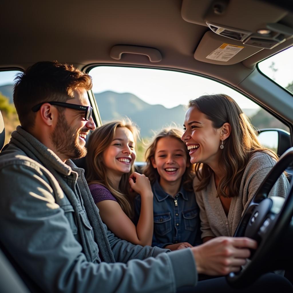 Family Enjoying a Scenic Solan Road Trip