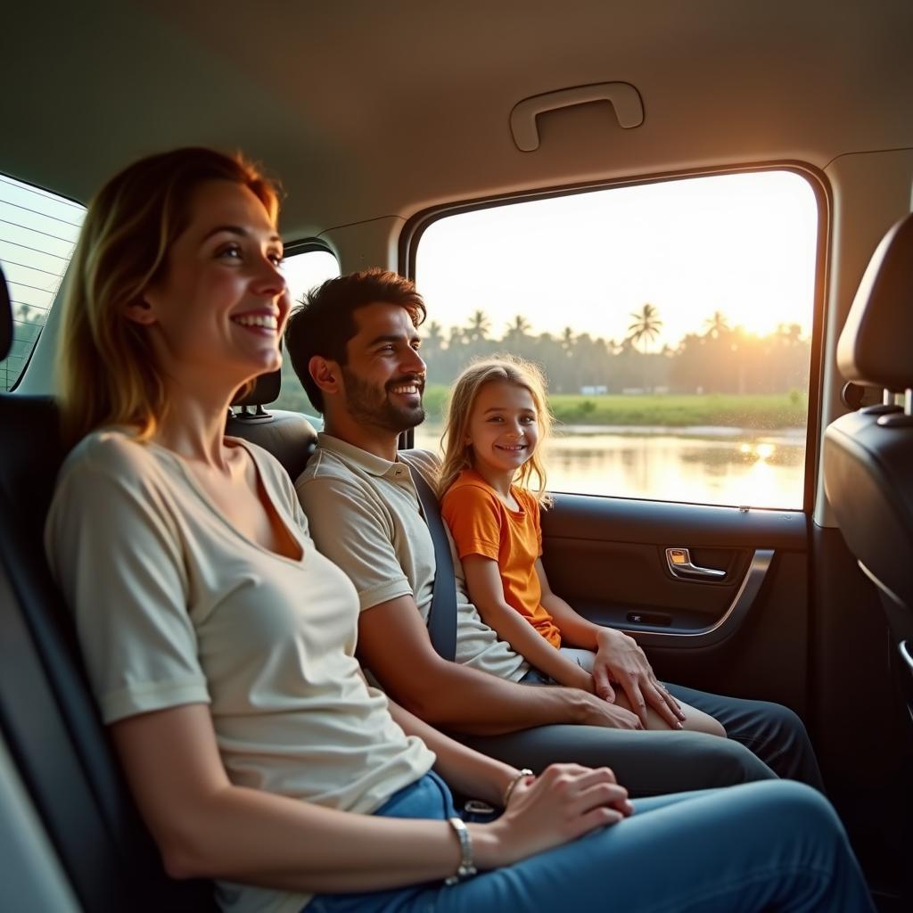 Family Traveling in Private Car Alleppey Sightseeing