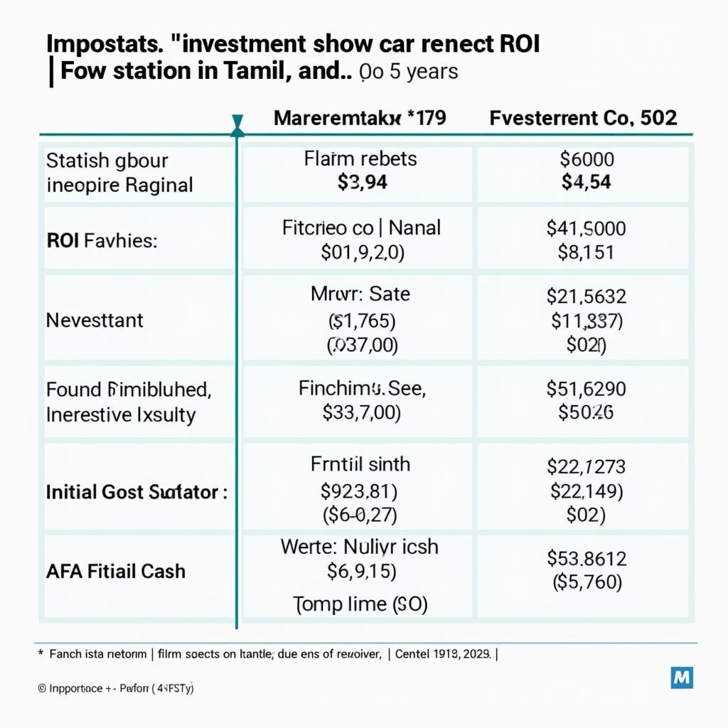 Financial Projections for Car Service Station