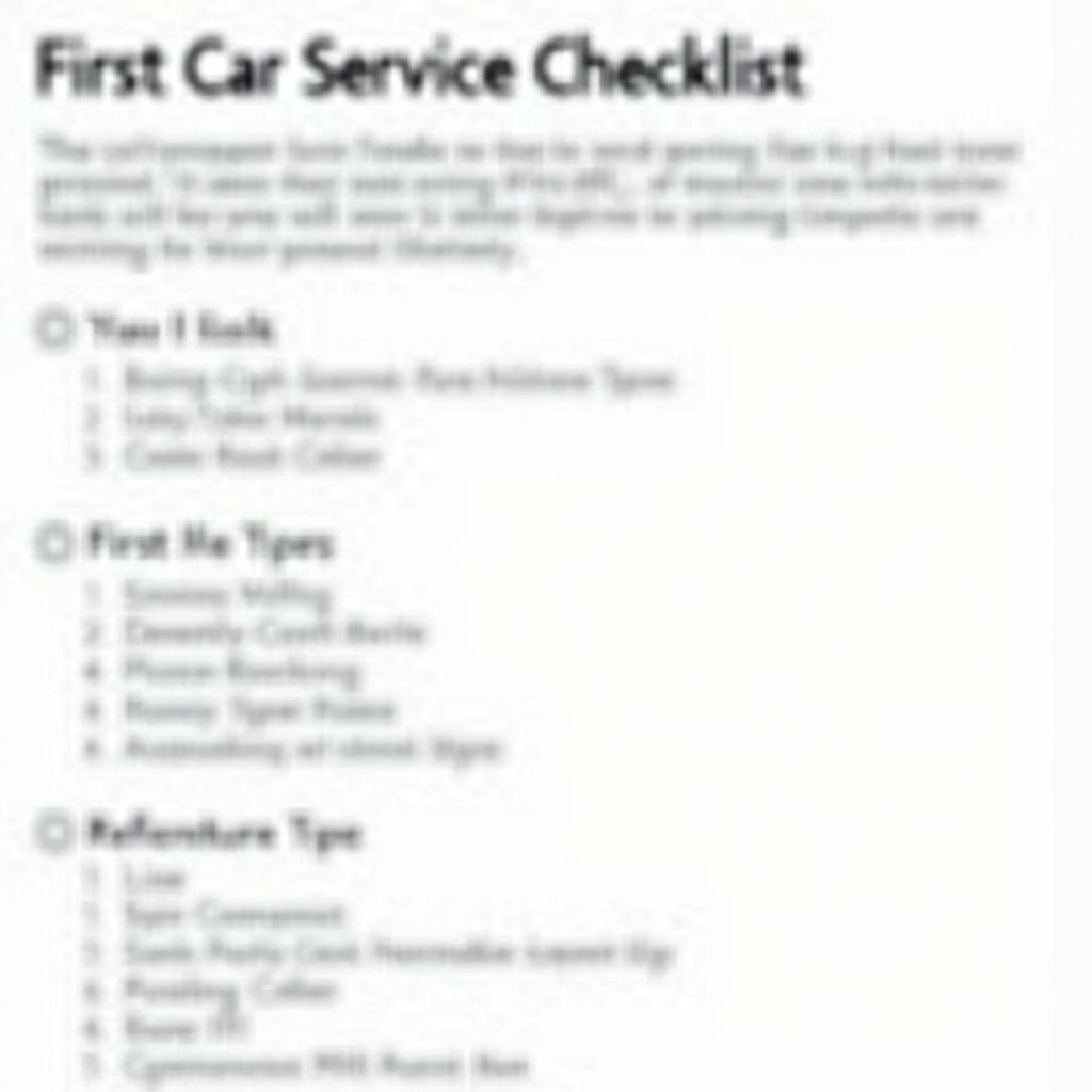 First Car Service Checklist