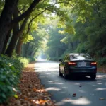 Flat Tire on a Hilly Edgecliff Road