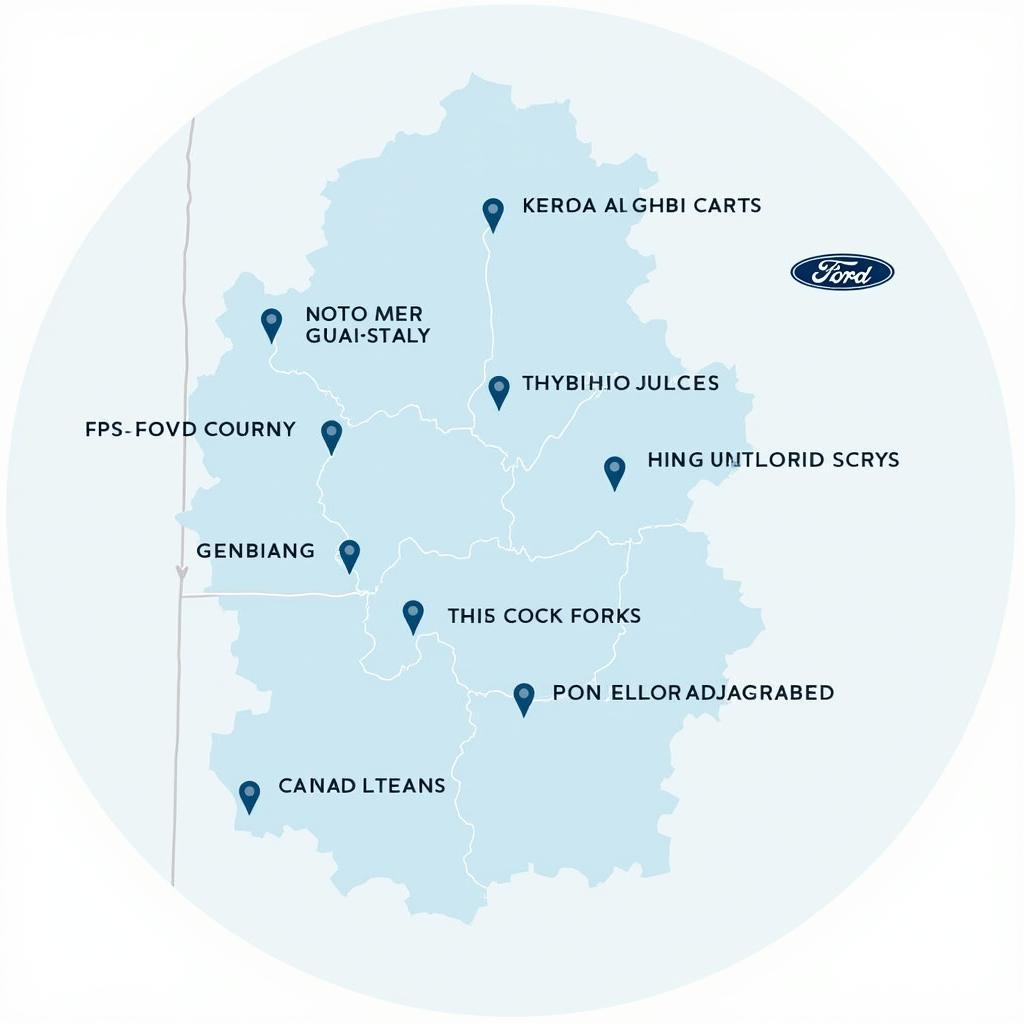 Map of Ford Car Service Locations in Mysore