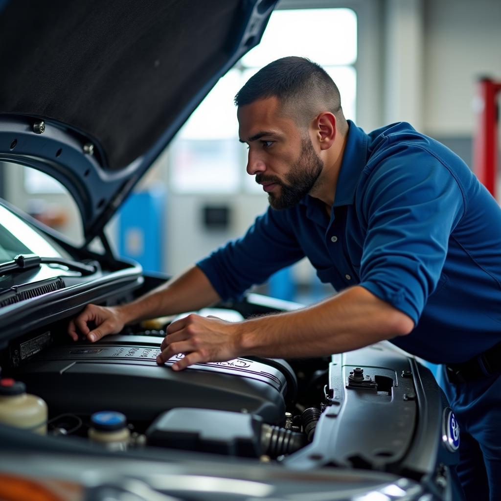 Ford Engine Inspection During Service