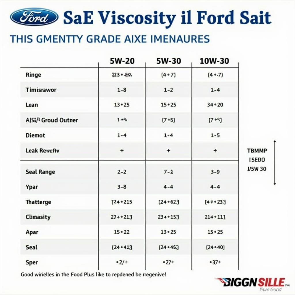 Ford Engine Oil Viscosity Chart